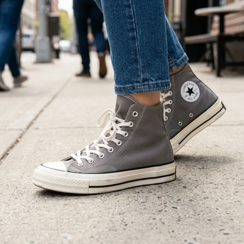 Converse Chuck 70 Vintage Canvas Origin Story Grey Sneakers Size Men 7 Women 9